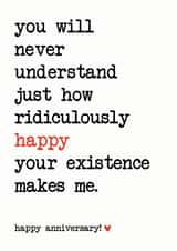 Ridiculously Happy Anniversary Card created by Dandy Pug