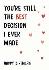 Best Decision Birthday Card created by Dandy Pug