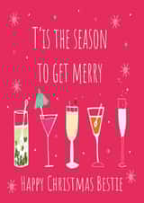Bestie cocktail Christmas card created by Missycards