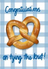 Wedding engagement pretzel pun! - Congrats on tying the knot created by Katie Tinkler illustration