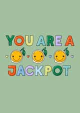 Jackpot illustrated greeting card for a friend created by Lena Lapina