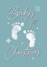 Baby’s first Christmas footprint card created by The Girl Next Draw Cards
