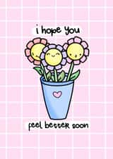 Get Well Soon cute flowers card  created by OkayDoodle