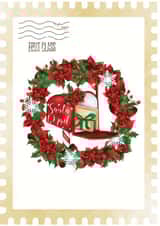 Vintage Santa Mail Christmas Wreath Card created by JMDesigns