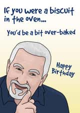 Over-baked Biscuit Paul Hollywood Birthday Card created by Daft as Duck