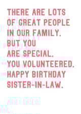 Funny Birthday Card For Sister-in-Law created by SixElevenCreations