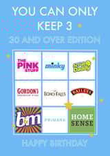 You can only keep 3 over 30s card created by The Girl Next Draw Cards
