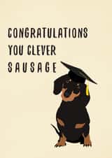 dachshund card for your new graduate - celebrate their achievements created by Artzen Island