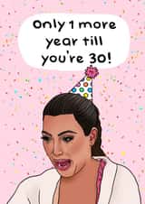 Kim K crying meme birthday card created by Swish & Scribble