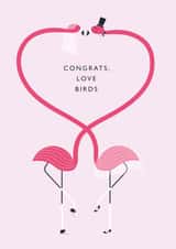 Flamingo Wedding Elegant Minimal Illustrated Card created by Betiobca