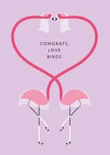 Flamingo card -Gay Wedding Card - Congrats, Love Birds created by Betiobca