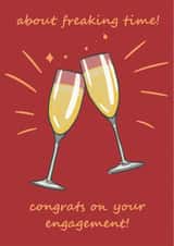 Funny Wine Engagement Card created by Arikaa Designs