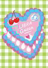 Happy Birthday Libra Queen Cake card created by The Stylist Illustrates