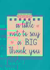 A thank you note created by Spring of colors