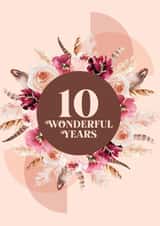10 years wedding anniversary card created by Blush & Blossom 