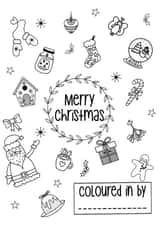Colour in Christmas card created by Wooden It Be Precious