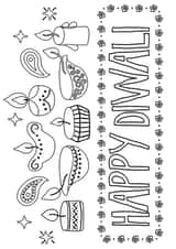 Happy Diwali Coloring Card created by Shilpa Singh
