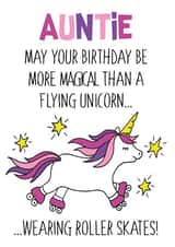 Funny Unicorn Birthday Card For Auntie created by Knick Knack Crafts