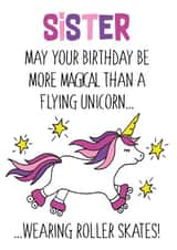Funny Unicorn Birthday Card For Sister created by Knick Knack Crafts
