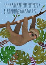 Happy birthday card with sloth created by Olga Kondyleva