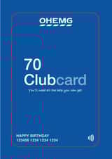 70 Clubcard - You'll need all the help you can get - Milestone Birthday created by Cards from Designers