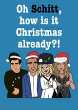 Funny Schitt's Creek Inpired Christmas card created by Karentoons