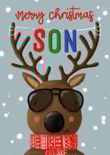 Merry Christmas Son - Son - Reindeer - Cool - Shades - Cool Kid - Child - Merry Christmas Card created by Nicola Watson