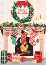 Merry Christmas fireplcase Card created by Simply Katy
