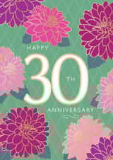 Dahlia Days 30th Wedding Anniversary card created by NEEDL designs