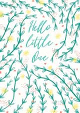 Leafy Green Botanical Hello Little One Card created by Inky Acorn Designs