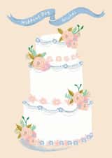 Wedding Day Wishes - Illustrated wedding card created by Pink Pen Studio