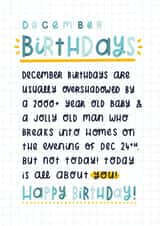 December Birthday definition card created by Joanne Hawker