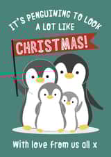 Penguin Christmas Wishes from Us All created by Wink Design - Michelle Roberts