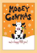 Cute cow Christmas greetings created by Wicked Poppy Designs