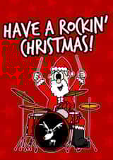 Have A Rockin' Christmas, Santa Playing Drums created by Doodle Rob