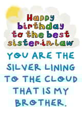 Sister in law card created by Rosie Johnson Illustrates