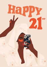 Peace out Happy 21st Birthday Card created by Anna Victoriart