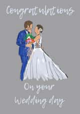 Congratulations on your Wedding day - Illustrated wedding card created by StuArt