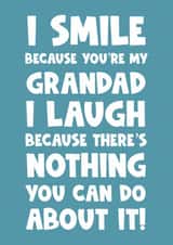 Happy birthday grandad Father’s Day funny smile laugh created by Naomi Park