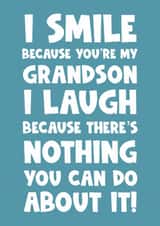 Happy birthday grandson greeting card smile laugh created by Naomi Park