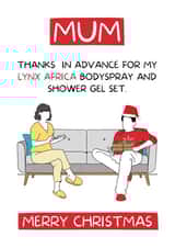 The Christmas gift set card created by I Made A Funny!