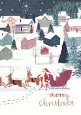 Santas Reindeer - Traditional - Classic - Festive - Reindeer Sleigh - Merry Christmas Card created by Louise Tiler
