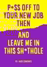Rude New Job Message created by Liverpool Card Studio