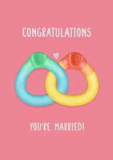 Congratulations you're married created by Back to the drawing board illustration