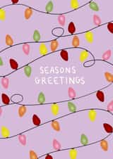 Seasons Greetings Fairy Lights Christmas Holiday Card created by Marie Wilkinson