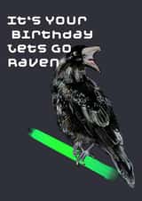 The Raving Raven Bird Birthday Card created by Holly.Ruanne.Draws