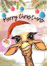 Funny Giraffe Christmas Card created by Shereen M Designs