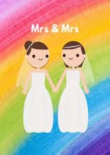 Mrs & Mrs - Cute rainbow wedding card created by Made by Betty