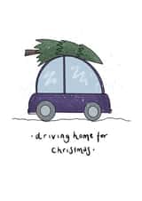 Driving Home for Christmas Card 1001 created by Illustrate by Elfums