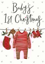 Cute Baby's First Christmas Card created by Making Meadows Ltd